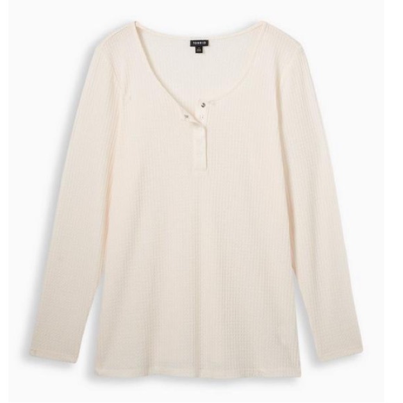 Torrid Waffle Snap Henley Long Sleeve Tee Plus Size - Picture 2 of 5